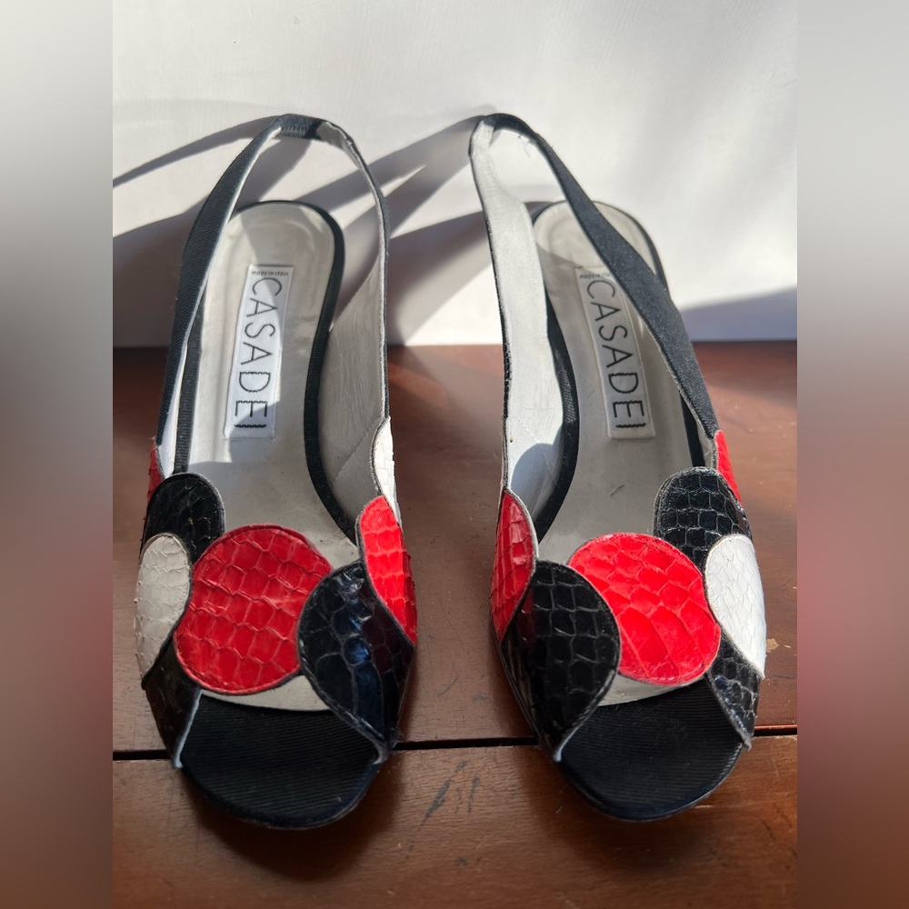 Vintage Casadei black slingback sandal